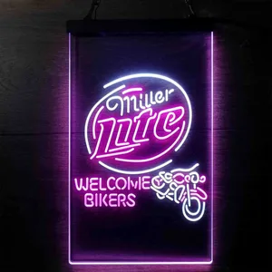 Miller Lite Welcome Bikers Neon-Like LED Sign