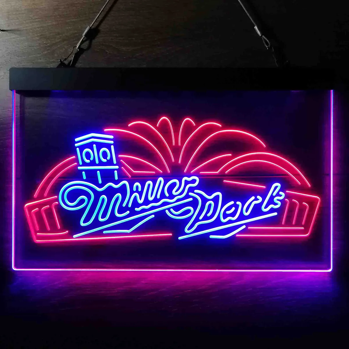 Miller Park Milwaukee Brewers Roof Clock Tower Neon-Like LED Sign