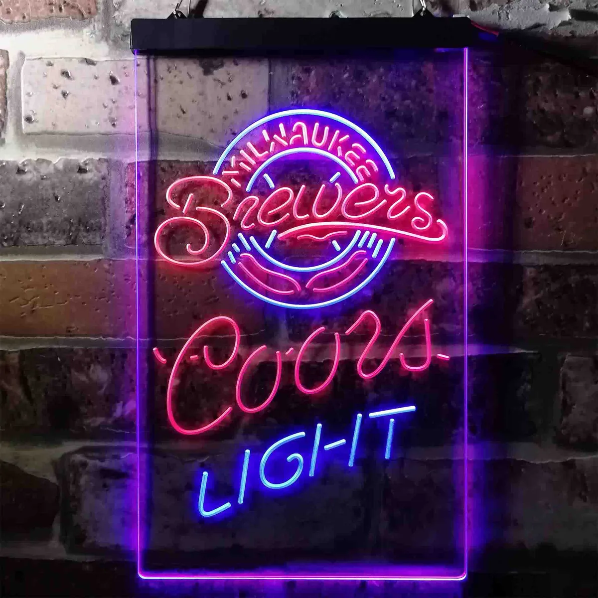 Milwaukee Brewers Coors Light Neon-Like LED Sign - Legacy Edition