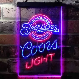 Milwaukee Brewers Coors Light Neon-Like LED Sign - Legacy Edition