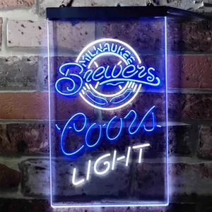 Milwaukee Brewers Coors Light Neon-Like LED Sign - Legacy Edition