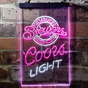 Milwaukee Brewers Coors Light Neon-Like LED Sign - Legacy Edition
