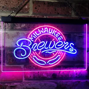 Milwaukee Brewers Logo 1 Neon-Like LED Sign - Legacy Edition