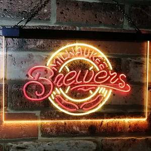 Milwaukee Brewers Logo 1 Neon-Like LED Sign - Legacy Edition