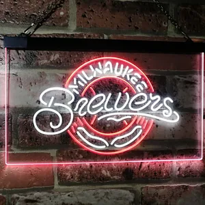 Milwaukee Brewers Logo 1 Neon-Like LED Sign - Legacy Edition