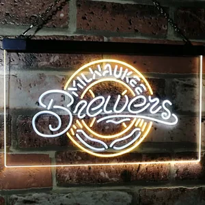 Milwaukee Brewers Logo 1 Neon-Like LED Sign - Legacy Edition
