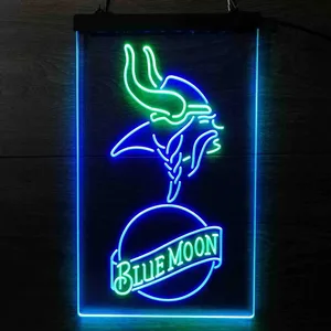 Minnesota Vikings Blue Moon Neon-Like LED Sign