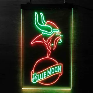 Minnesota Vikings Blue Moon Neon-Like LED Sign
