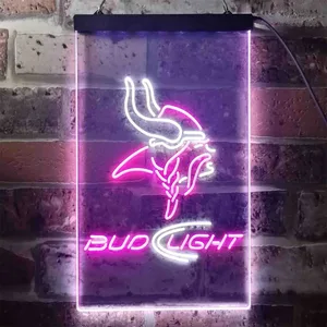 Minnesota Vikings Bud Light Neon-Like LED Sign