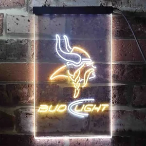Minnesota Vikings Bud Light Neon-Like LED Sign