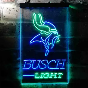 Minnesota Vikings Busch Light Neon-Like LED Sign