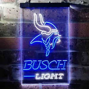 Minnesota Vikings Busch Light Neon-Like LED Sign