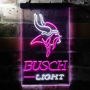 Minnesota Vikings Busch Light Neon-Like LED Sign