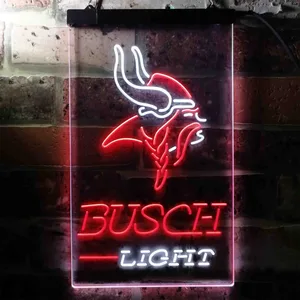 Minnesota Vikings Busch Light Neon-Like LED Sign