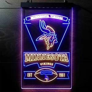 Minnesota Vikings EST 1961 Neon-Like LED Sign