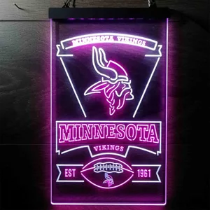 Minnesota Vikings EST 1961 Neon-Like LED Sign