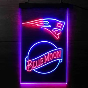 New England Patriots Blue Moon Neon-Like LED Sign