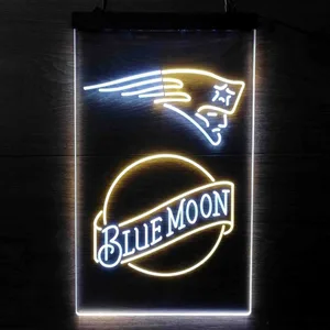 New England Patriots Blue Moon Neon-Like LED Sign
