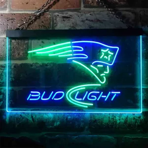 New England Patriots Bud Light Neon-Like LED Sign