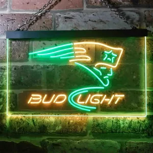 New England Patriots Bud Light Neon-Like LED Sign