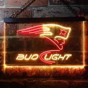 New England Patriots Bud Light Neon-Like LED Sign