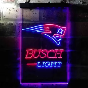 New England Patriots Busch Light Neon-Like LED Sign