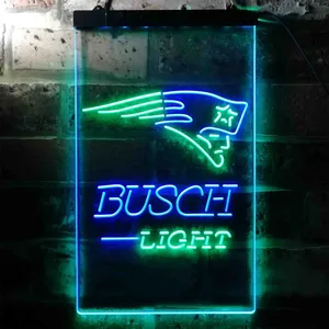 New England Patriots Busch Light Neon-Like LED Sign