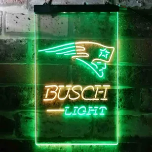 New England Patriots Busch Light Neon-Like LED Sign