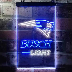 New England Patriots Busch Light Neon-Like LED Sign