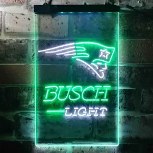 New England Patriots Busch Light Neon-Like LED Sign