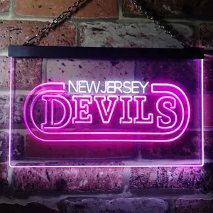 New Jersey Devils Banner Neon-Like LED Sign