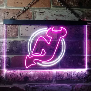 New Jersey Devils Logo 1 Neon-Like LED Sign - Legacy Edition