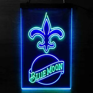 New Orleans Saints Blue Moon Neon-Like LED Sign