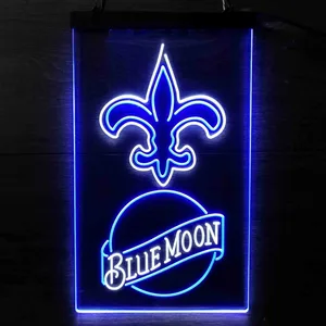 New Orleans Saints Blue Moon Neon-Like LED Sign