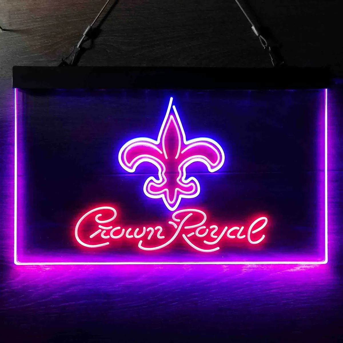 New Orleans Saints Crown Royal Neon-Like LED Sign