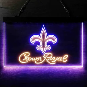 New Orleans Saints Crown Royal Neon-Like LED Sign