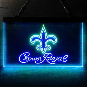 New Orleans Saints Crown Royal Neon-Like LED Sign