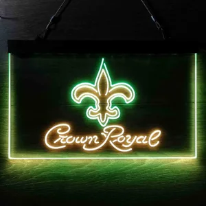 New Orleans Saints Crown Royal Neon-Like LED Sign