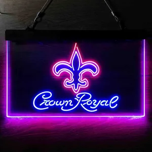 New Orleans Saints Crown Royal Neon-Like LED Sign