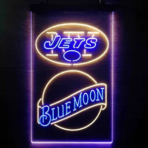 New York Jets Blue Moon Neon-Like LED Sign