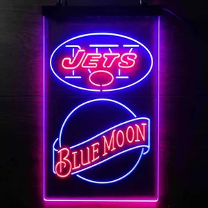 New York Jets Blue Moon Neon-Like LED Sign