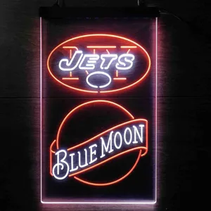 New York Jets Blue Moon Neon-Like LED Sign