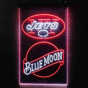 New York Jets Blue Moon Neon-Like LED Sign