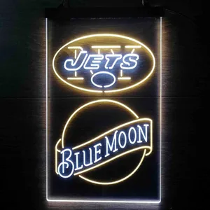 New York Jets Blue Moon Neon-Like LED Sign