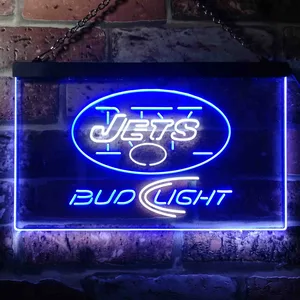 New York Jets Bud Light Neon-Like LED Sign