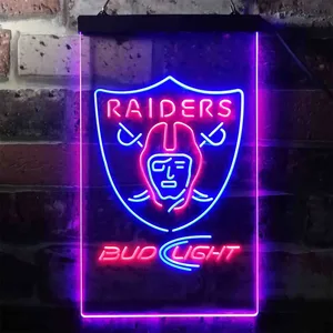 Oakland Raiders Bud Light Neon-Like LED Sign