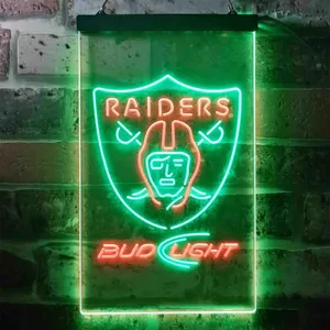 Oakland Raiders Bud Light Neon-Like LED Sign