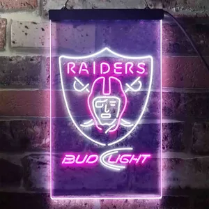 Oakland Raiders Bud Light Neon-Like LED Sign