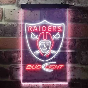 Oakland Raiders Bud Light Neon-Like LED Sign