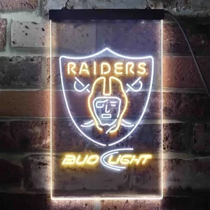 Oakland Raiders Bud Light Neon-Like LED Sign